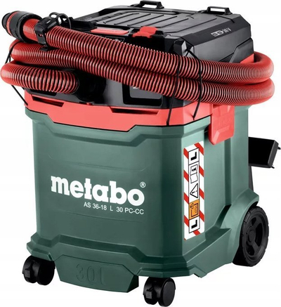 Индустриска правосмукалка на батерии Метабо AS 36-18 L 30 PC-CC, 18V, резервоар 30L, зелена