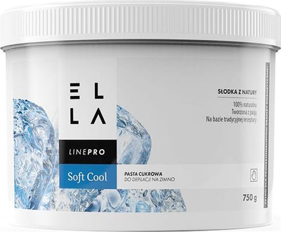 Pastë depilimi me sheqer Ella LinePro Soft Cool, për përdorim profesional, 750g, e bardhë