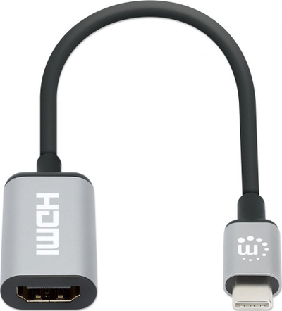 Adapter USB Manhattan USB-C 3.2 në HDMI, 4K 60Hz, gri