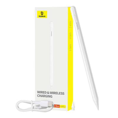 Stilus për tablet Baseus Smooth Writing 2 Series, aktiv, karikim me kabllo dhe pa tela, i bardhë