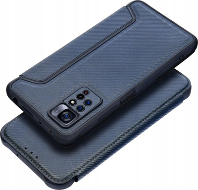 Kabull telefon Razor Book për Xiaomi Redmi Note 12 Pro 5G, me kapak, me xhep karte, blu