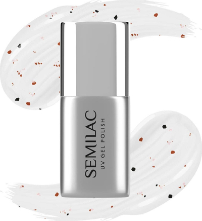 Top coat për manikyr semipermanent Semilac T24 Terazzo, 7ml, efekt terrazzo, transparent