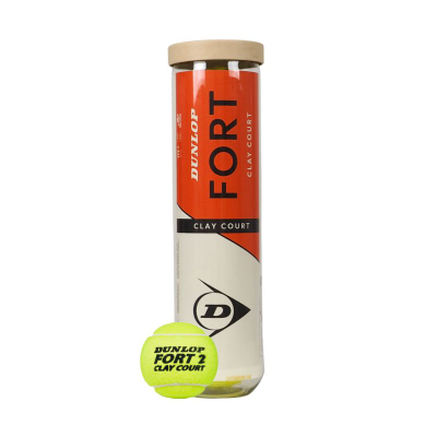 Topa tenisi Dunlop Fort Clay Court, 4 copë, të verdha