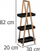 Raft banjo Natureo 3 kate, bambu dhe MDF, i zi