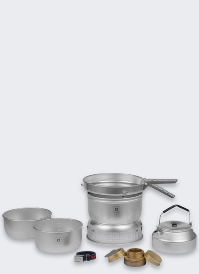 Set gatimi kampingu Trangia Aluminium 25-2 soba me çajnik, alumin, argjendtë