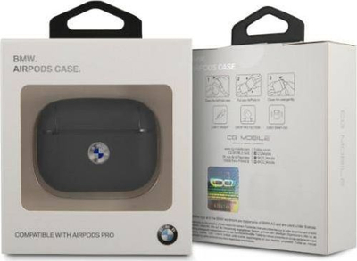 Mbulesë mbrojtëse BMW nga lëkurë origjinale për AirPods Pro, lëkurë e vërtetë, navy blue
