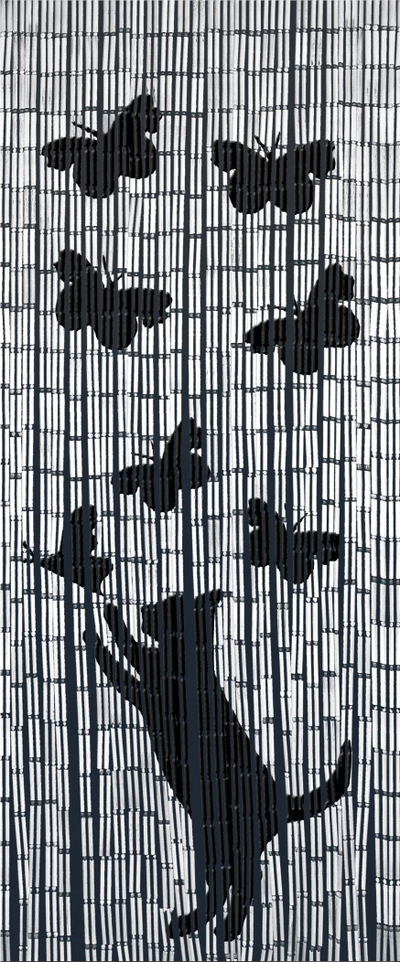 Perde dere Wenko Lucky Cat, bambu, 90 x 200 cm, shumëngjyrëshe