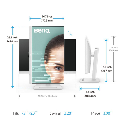 Monitor BenQ GW2790QT, 27", QHD LED, i bardhë