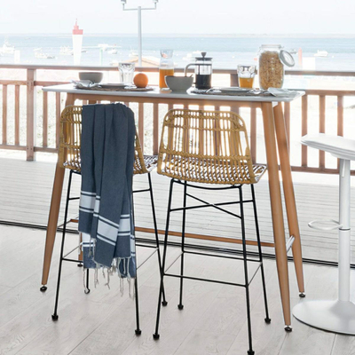 Karrige metalike rattan Atmosphera Kubu, 88cm, natyrale