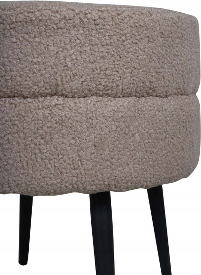 Puf Venture Home Pot, 40x40x40 cm, material teddy, bezhë me të zezë