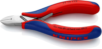 Прецизна странична клеща Knipex 77 32 115, сечење 0.3-1.3mm, должина 115mm, металик боја