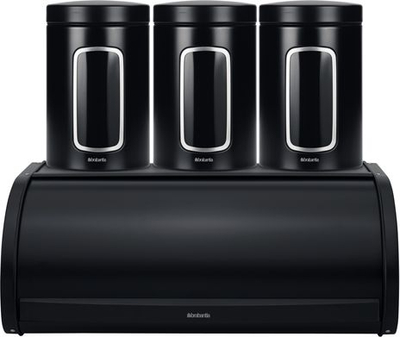 Kuti buke Brabantia Roll Top, kapak rrëshqitës, Matte Black, e zezë