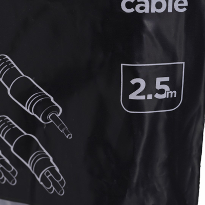 Kabllo audio Gembird CCA4582.5M, Jack 3.5mm në 2x RCA, 2.5m, i zi