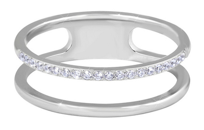 Unazë Troli Silver Minimalist Zircons, 50 mm