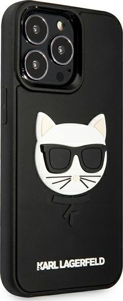Maskë telefoni Karl Lagerfeld KLHCP13XCH3DBK, iPhone 13 Pro Max, Ikonik 3D Rubber, e zezë