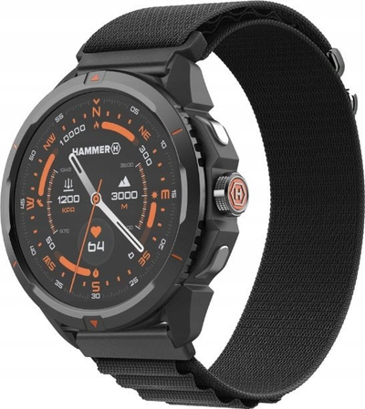 Паметен часовник Hammer Watch 2, екран 1.5\" AMOLED, GPS, црн