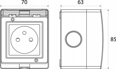 Prizë sipërfaqeje Elektro-Plast AQUA55 55.19, IP55, 16A, gri