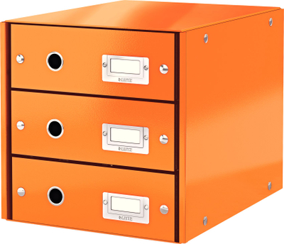 Kuti organizuese Leitz Click & Store, me 3 sirtarë, portokalli