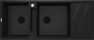 Lavaman kuzhine Deante Granite Magnetic, 2 kupa me pikatore, granit, nero
