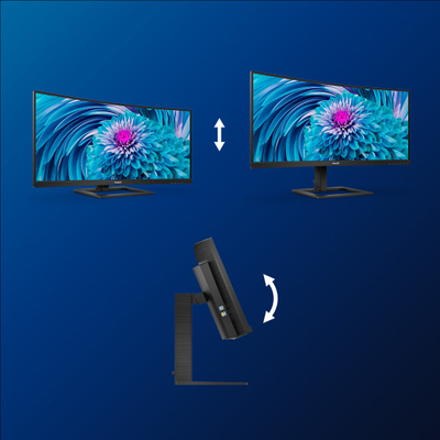 Монитор Philips E Line 346E2CUAE/00, 34\", WQHD+ ЛЦД, црн