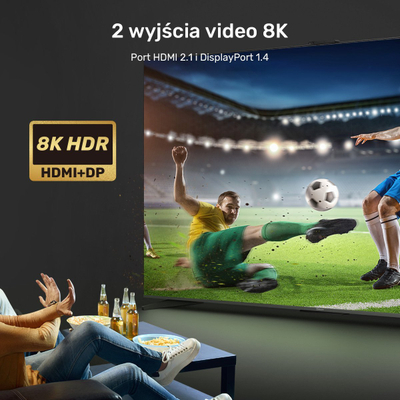 Dok stacion Unitek D1079A, 12 në 1, HDMI 8K, USB 4, gri