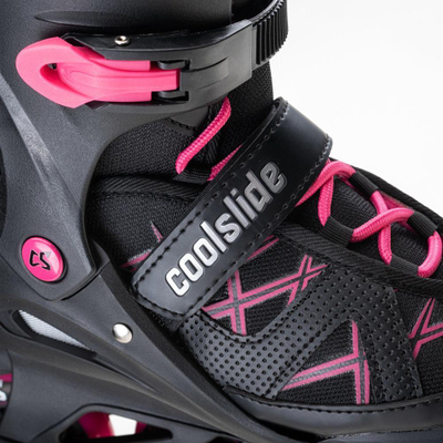 Patina inline Coolslide Nachos YG Jr, ABEC-7, për kalamaj deri 60 kg, rozë me të zezë
