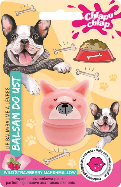 Balsam buzësh Chlapu Chlap Doggie, me aromë luleshtrydheje, me shkëlqim