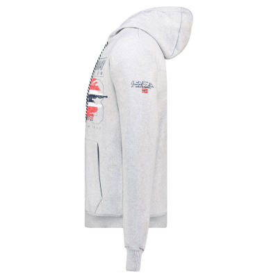 Дуксер со капче Geographical Norway Grusty Blended DB, памук полиестер, сива мешана