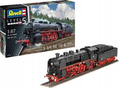 Set modelimi Revell S 3/6 BR18 me tender 22T, shkalla 1:87, lokomotivë ekspres