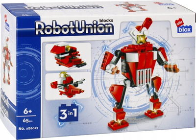 Blloqe ndërtimi Alleblox RobotUnion, 65 copa, 3 në 1, të kuqe