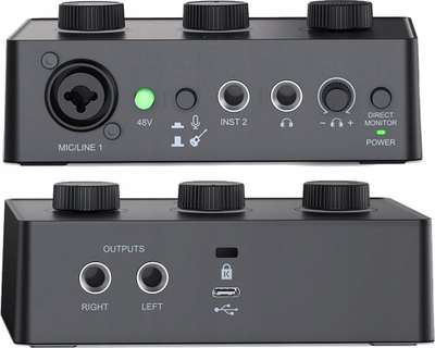 Audio interface Fifine AMPLI1, XLR me phantom 48V, USB C, i zi
