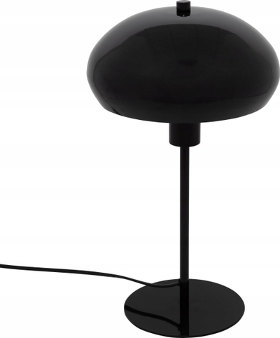 Lampë tavoline dekorative Savio Mushroom, 38 cm e lartë, çelik, e zezë
