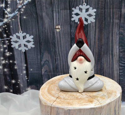 Figurinë dekorative Saska Garden Christmas Santa, LED, 20.5cm, shumëngjyrëshe