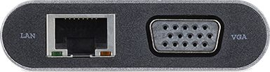 Dock stacion Acer HP.DSCAB.002, USB‑C, HDMI, VGA, Gigabit LAN, ngjyrë argjendtë