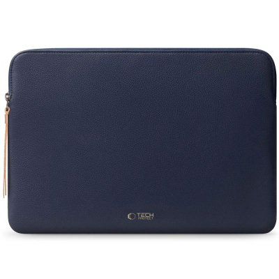 Çantë laptopi Tech-Protect Fleece, 15-16", eko-lëkurë, blu navy
