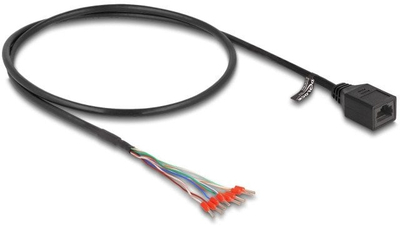 Мрежен кабел Делок РЈ45 во клеми Probes Cat5e, 0.5m, UTP, црн