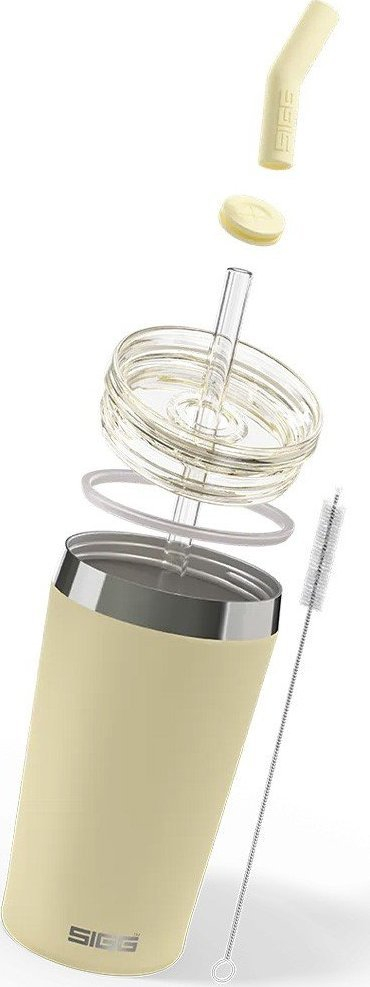 Kubek termik SIGG Helia 450ml, inox, me pipëz, i verdhë