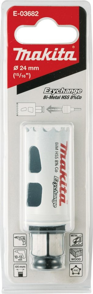 Sharrë kruese Makita EzyChange E-03682, 24mm, Bi-Metal HSS, e bardhë