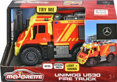 Kamion zjarrfiks lodër Majorette Unimog U530 Grand Series, 1:43, me drita edhe zë, i kuq