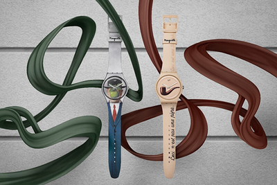 Orë dore për femra SWATCH SUOZ350, e hirtë