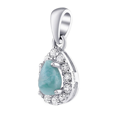 Set bizhuterish Silvego EUREKA në argjend me Larimar, vathë dhe varëse, JJJ1393LR
