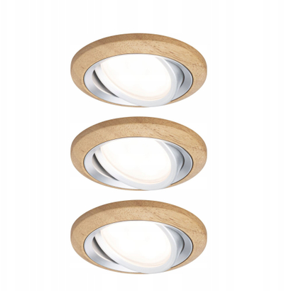 Сет вградни спотови Lanati Coin LED, 3x6W 470lm, 84mm 2700K, бела