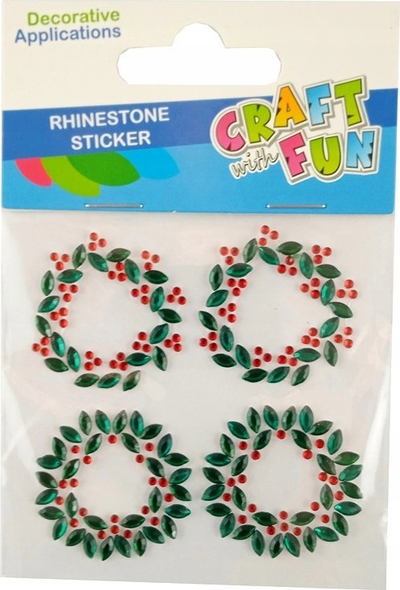 Ornamente ngjitëse Craft with Fun Christmas Crystals, për Krishtlindje, me shumë ngjyra
