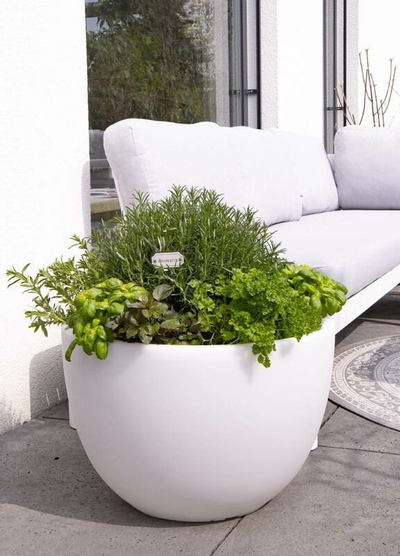 Vazo dekorative me drita LED Flower Pot Shining Curvy, 8W, IP44, e bardhë