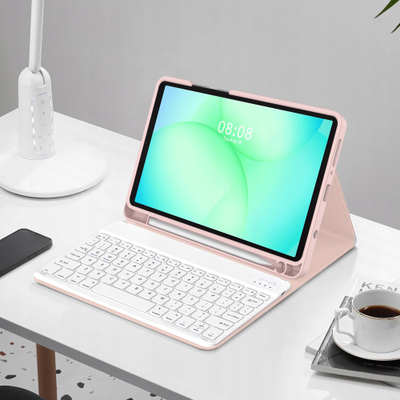 Mbulesë me tastierë Tech-Protect SC Pen për Galaxy Tab A11 Plus A9 Plus, rozë