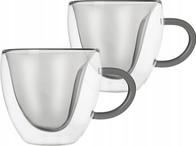 Сет чаши Orion DOUBLE, стакло со двојни ѕидови, 280 ml, транспарентни