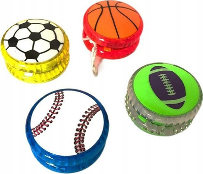 Lodër yo-yo JOJO Glowing Balls, me dritë, me figura sporti, shumëngjyrëshe