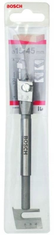 Freze për dru Bosch Adjustable Wood Flat Bit, 15–45mm, çelik i kalitur