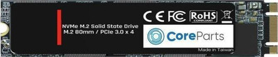 SSD i brendshëm CoreParts CPSSD-M.2SATA-512GB, 512GB, M.2 80mm, i zi