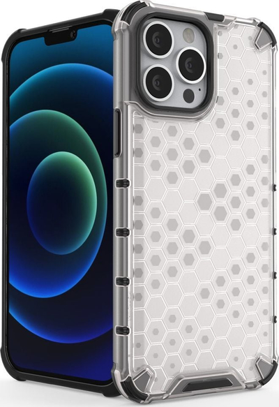 Kapak mbrojtës Hurtel Honeycomb për iPhone 13 Pro Max, xhel transparent